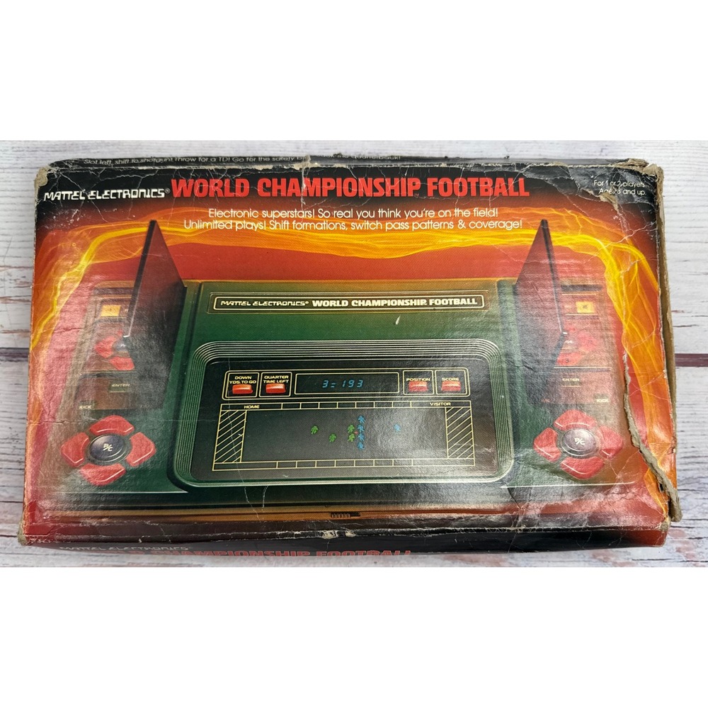 Vintage 1980 Mattel Electronics World Championship Football Handheld Game Boxed
